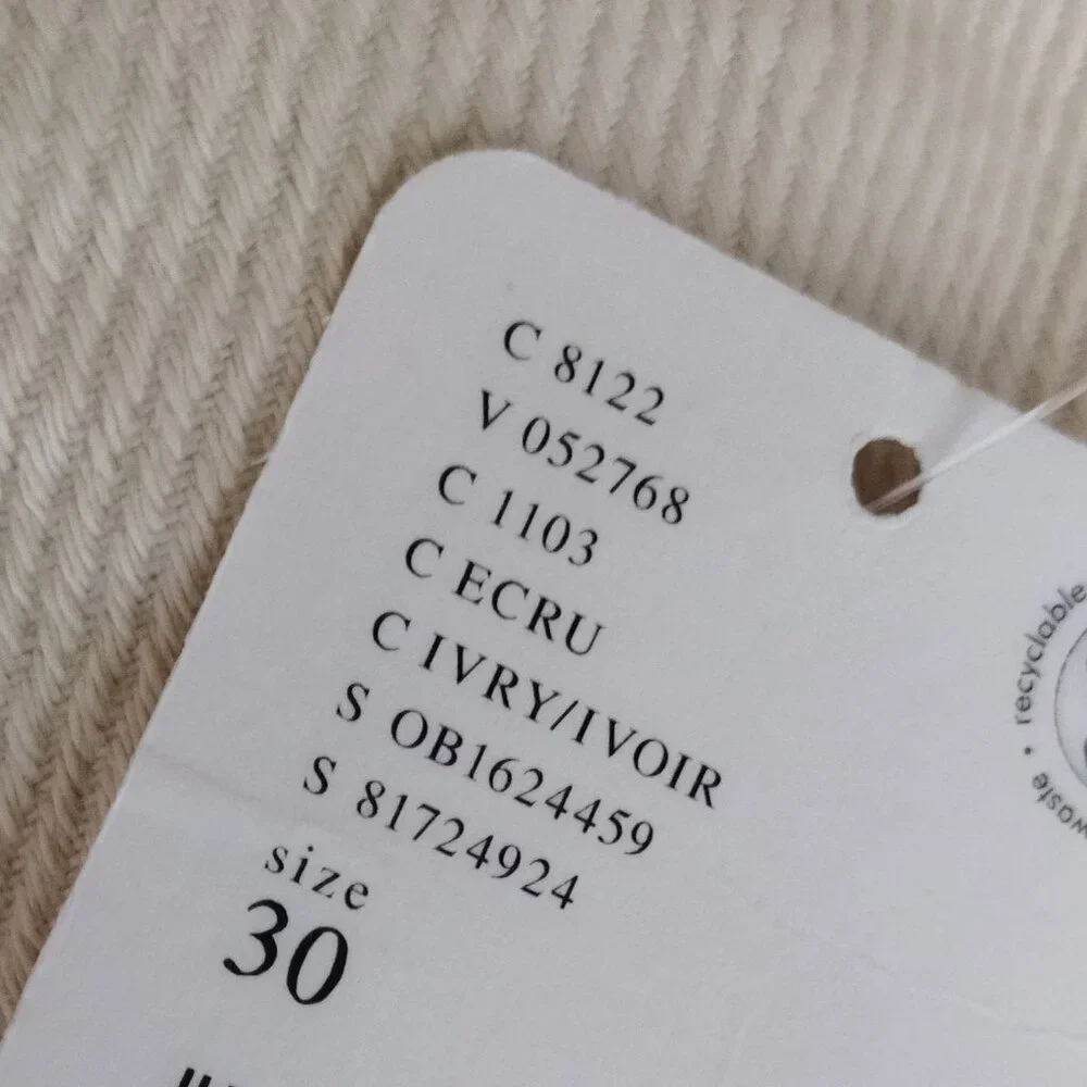 Free People - Osaka Mid Rise Barrel Jeans - Ecru & Ivory  - Size 30 - Picture 5 of 8